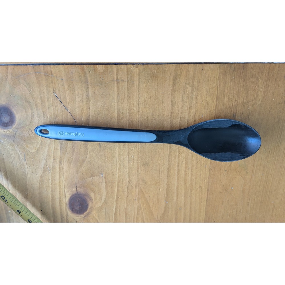 Calphalon Black Nylon Mixing Spoon Grey Soft Grip Handle 12 Inch Kitchen Utensil